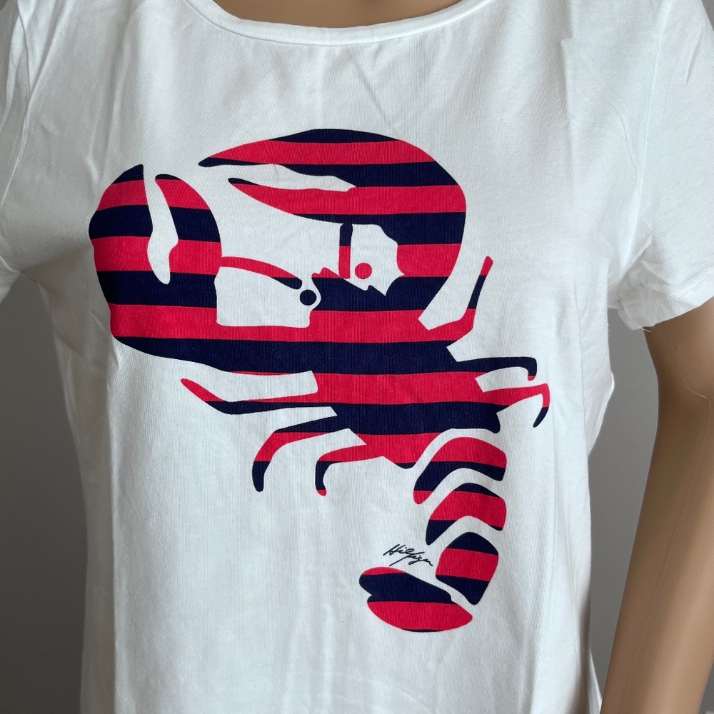 Tommy Hilfiger Women’s White Short Sleeve T-Shirt size L - Picture 2 of 8